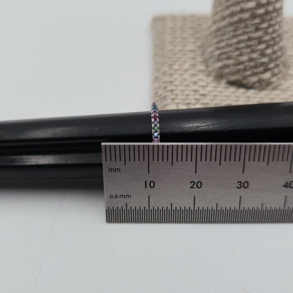 Size 5 Sterling Silver Topaz Spinel Amethyst Gems Ring A3887 - Picture 8 of 9